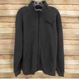 PUMA Gray/Black Zip-Front Jacket Men's L